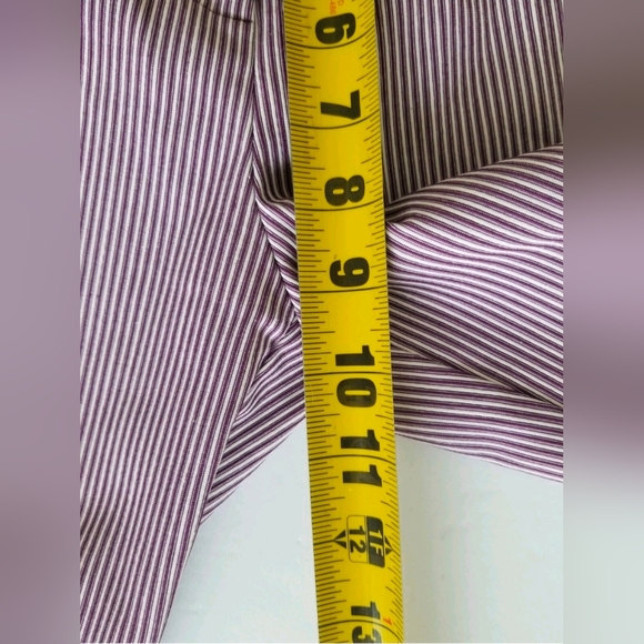 Etro Women's Striped Straight-Leg Capri Pants, Lilac/White Cotton/Spandex Sz 38 - Picture 8 of 16